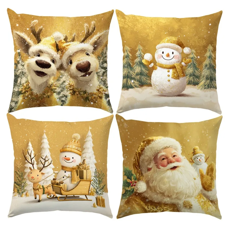 Home Textiles News - Şenlikli Noel Yastık Kılıfları: Ren Geyiği,