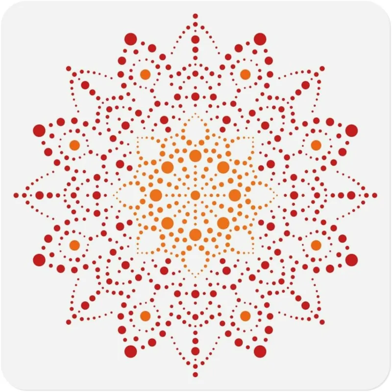 Home Textiles Products - Noktalı Mandala Şablonu 11,8 x 11,8