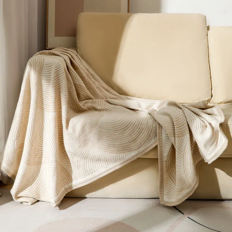 Home Textiles Europe - Lüks Dairesel Yay Baskılı İplik Battaniye