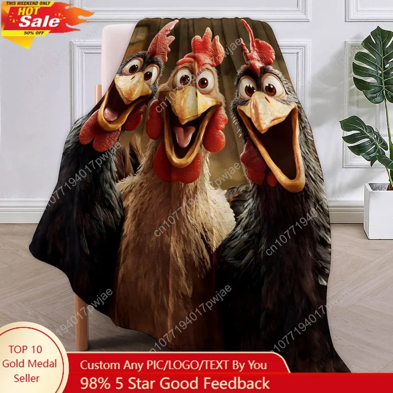 Home Textiles Blanket - Tavuklar Battaniye Kadınlar için Hediyeler, Karikatür