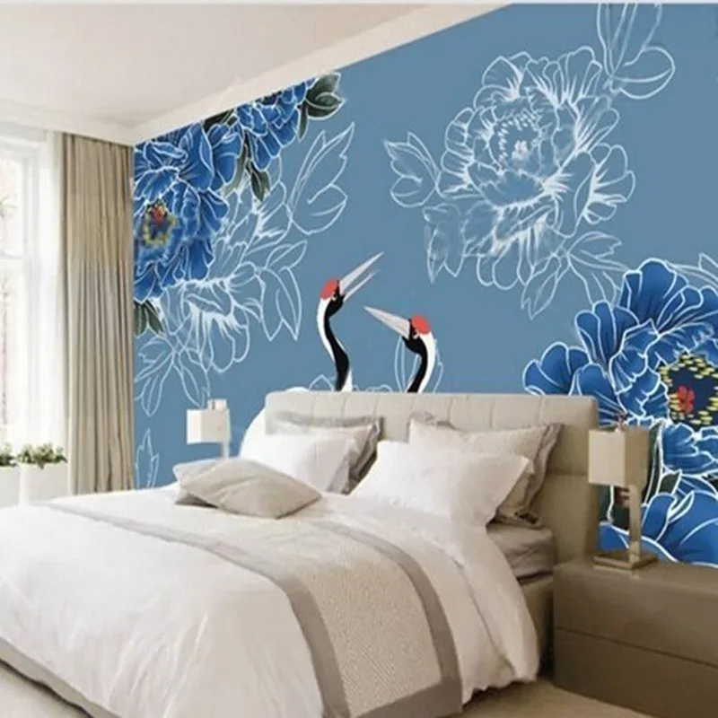 Home Textiles Trends - Çin tarzı çiçek ve vinç desenli