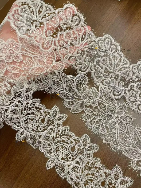 Home Fashion Textiles - 5 yard/lot Payetli Güpür dantel süsleme