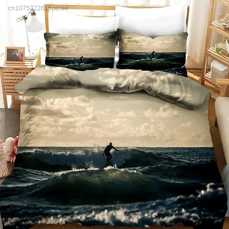Home Fashion Textiles - Plaj Sörfü Yatak Örtüsü Seti Manzara