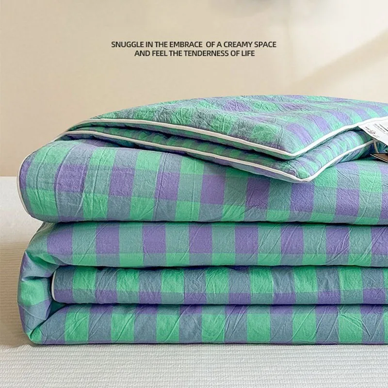 Japanese Home Textiles - Japon Ekose Baskılı Yazlık Yorgan Hafif