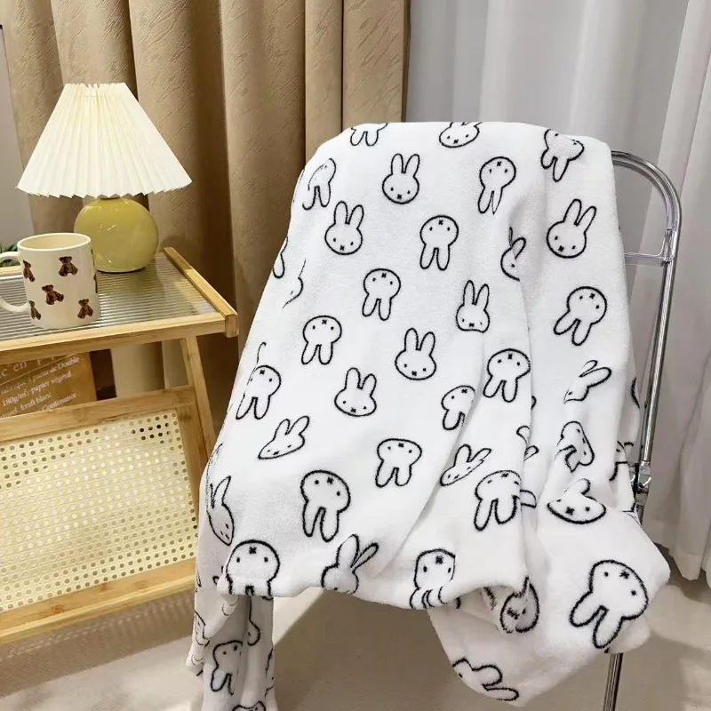 Home Textiles Blanket - Kawaii Miffy Battaniye Flanel Ofis Siesta