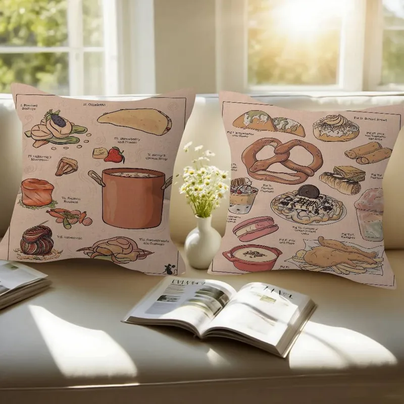 Japanese Home Textiles - Studio Ghibli Japon Yemekleri Kişiselleştirilmiş Yastık
