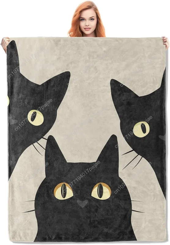Home Textiles Blanket - Komik Kedi Battaniyesi Kadınlar ve Kızlar