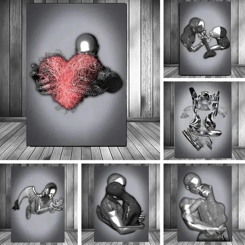 Home Textiles Products - Metal Figür Heykeli Sanat Kanvas Tablosu
