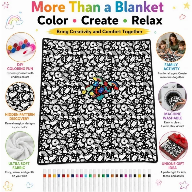 24 Renkli Kalemlerle Kendin Ya - Home Textiles Blanket incelemesi ve fiyatı