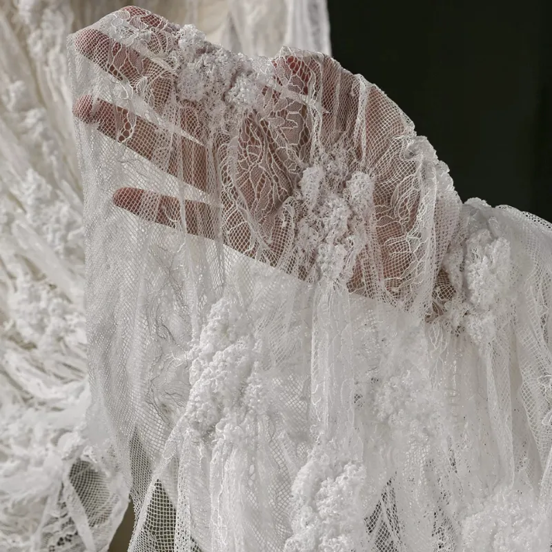 Beyaz Buruşuk Şeffaf Dantel Yu - Home Fashion Textiles incelemesi ve fiyatı