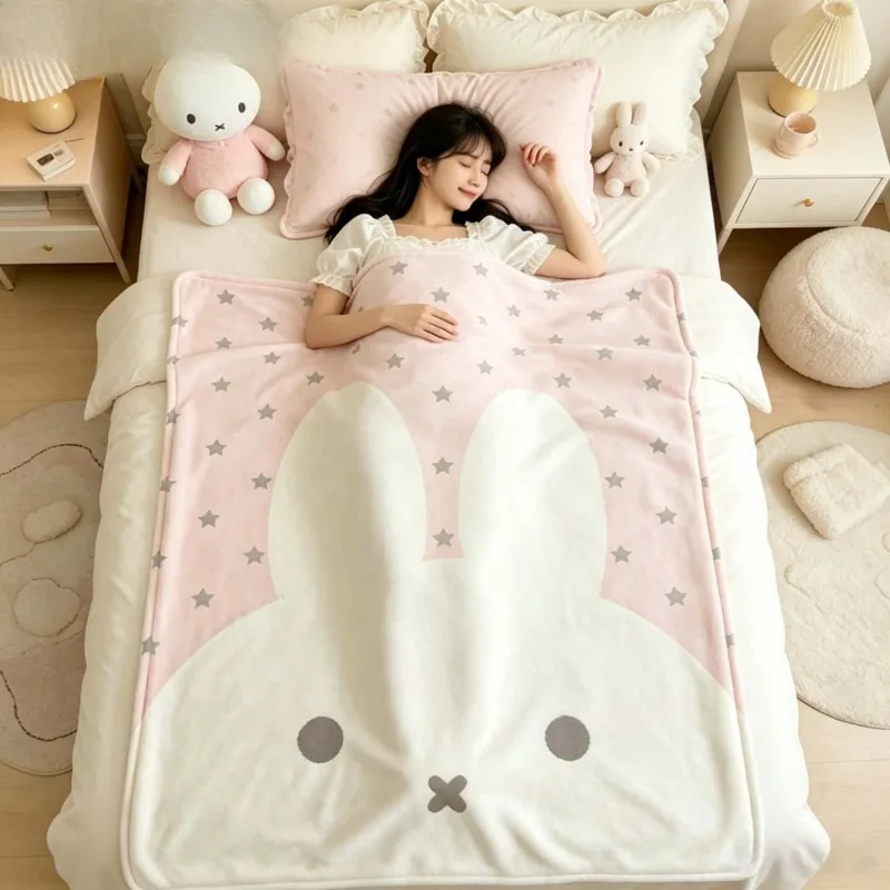 Kawaii Miffy Battaniye Karikat - Home Textiles Blanket incelemesi ve fiyatı