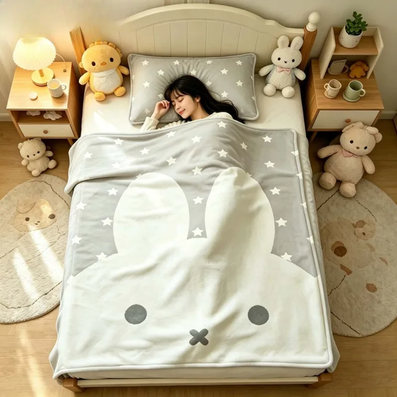 Kawaii Miffy Battaniye Karikat - Home Textiles Blanket incelemesi ve fiyatı