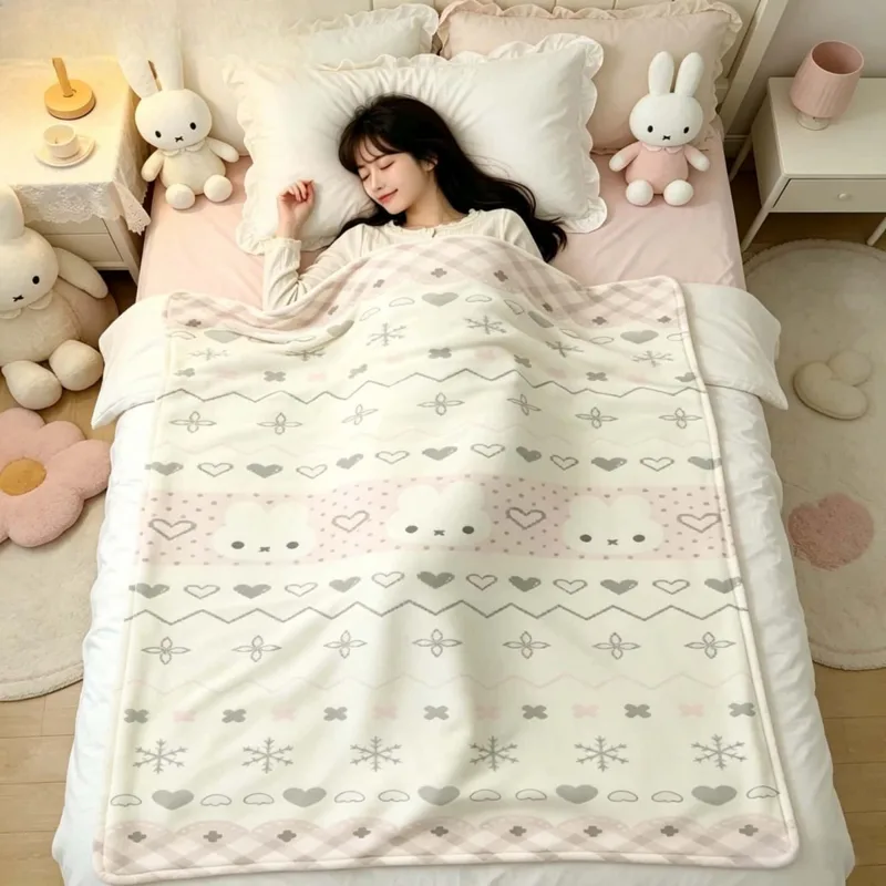 Kawaii Miffy Battaniye Karikat - Home Textiles Blanket incelemesi ve fiyatı
